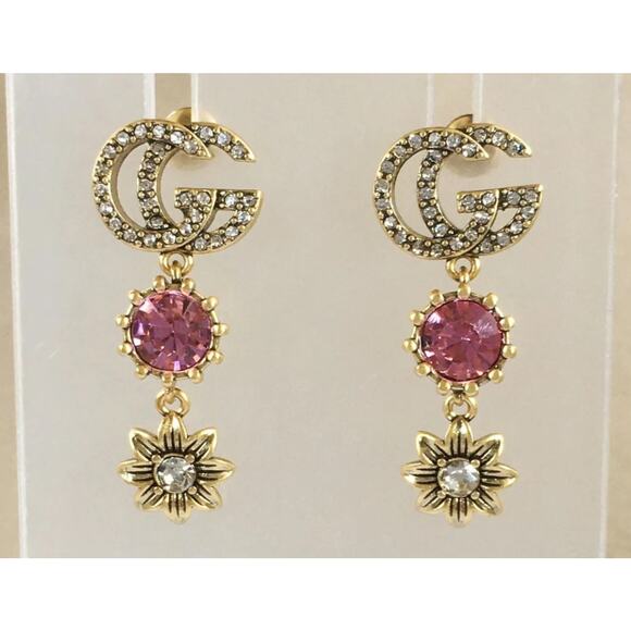 Gucci Drop Earrings with Rhinestones - Picture 3 of 5
